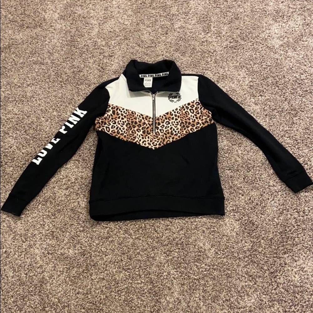 PINK 1/4 zip top and matching bottoms XS
